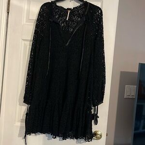 Free People lace flowy black dress